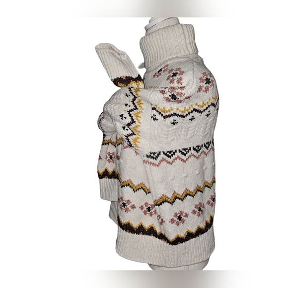 Evereve Womens Lyra Fair Isle Turtleneck Size Medium - Picture 7 of 15